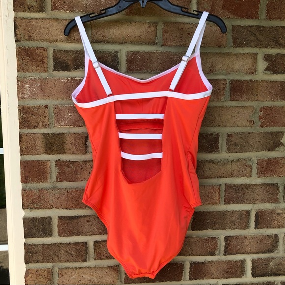 Hurley orange white logo One Piece Swimsuit NWT Women 1X - Picture 7 of 11